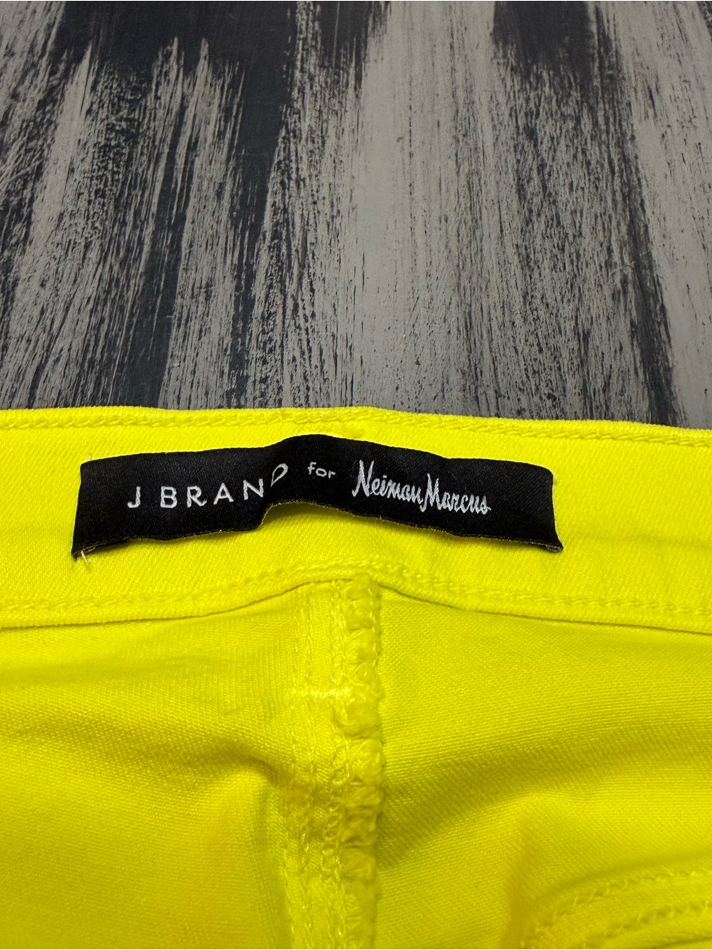 J BRAND Yellow Cropped Skinny Jeans Raw Fringe Hem Lemongrass Canary Denim 32 - Picture 12 of 15